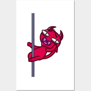 Pole dancing Red Devil Posters and Art